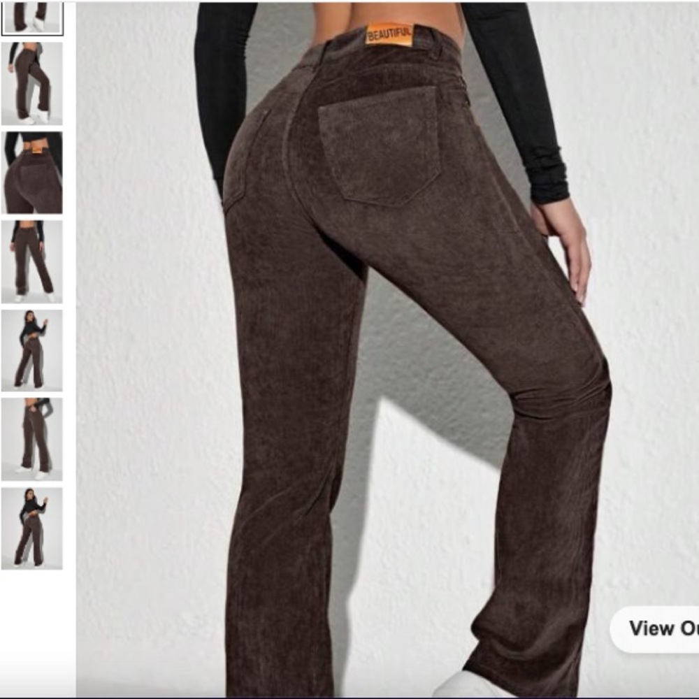 SHEIN flare leg corduroy pants